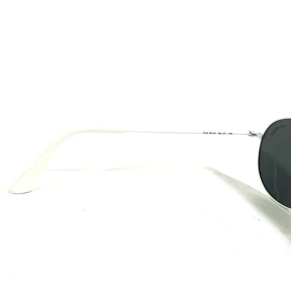 Tuscany Sunglasses TUS 98-18 White Round Frames with Black Lenses 58-15-140